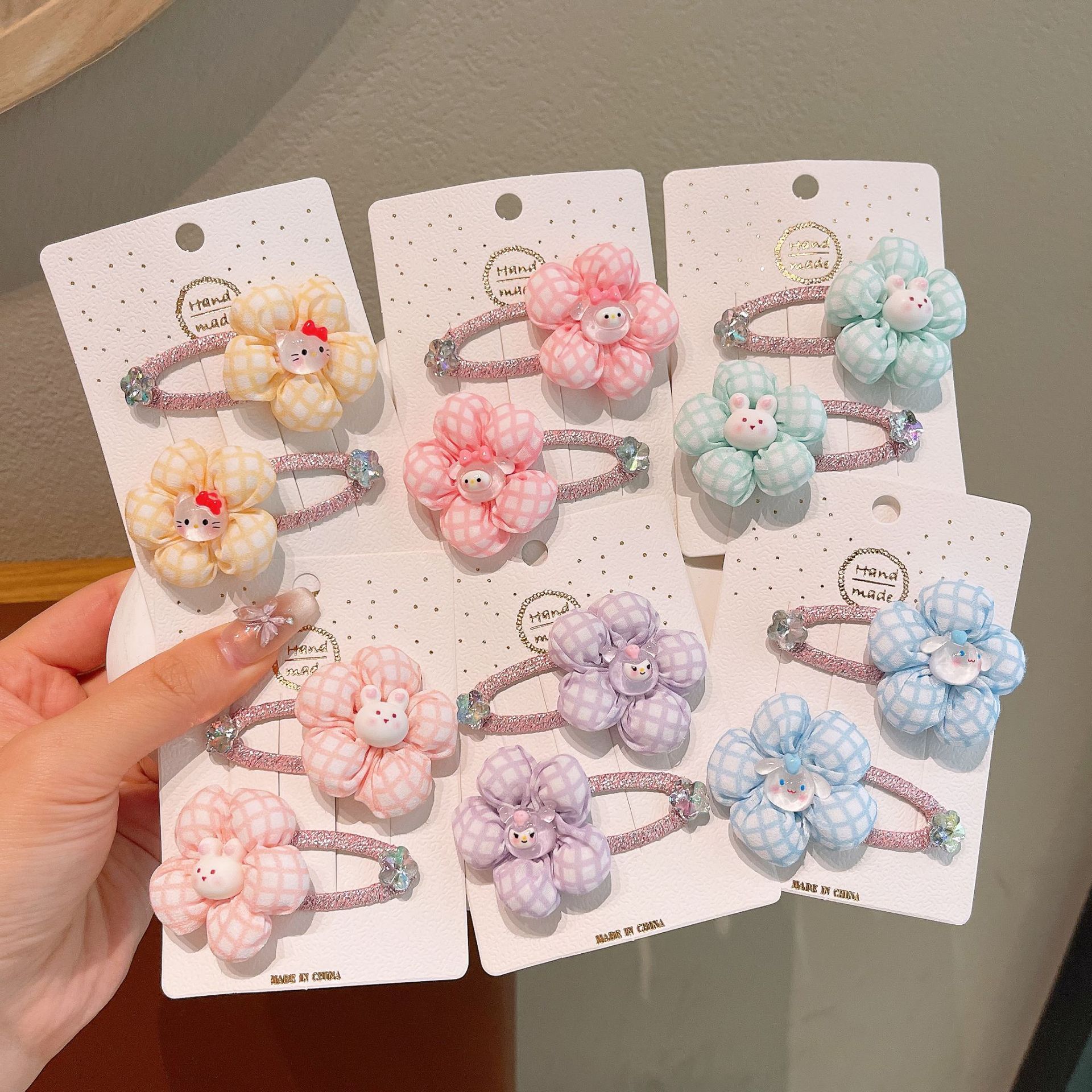 Sweet and colorful flower children's hair clips, girl princess bangs, broken hair clips, baby hair clips, headwear, cute full figure