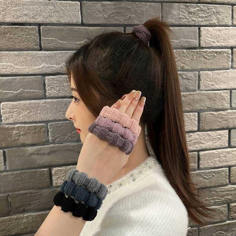Durable canned hair tie rubber band, women's seamless hair tie, high ponytail hair band details Picture