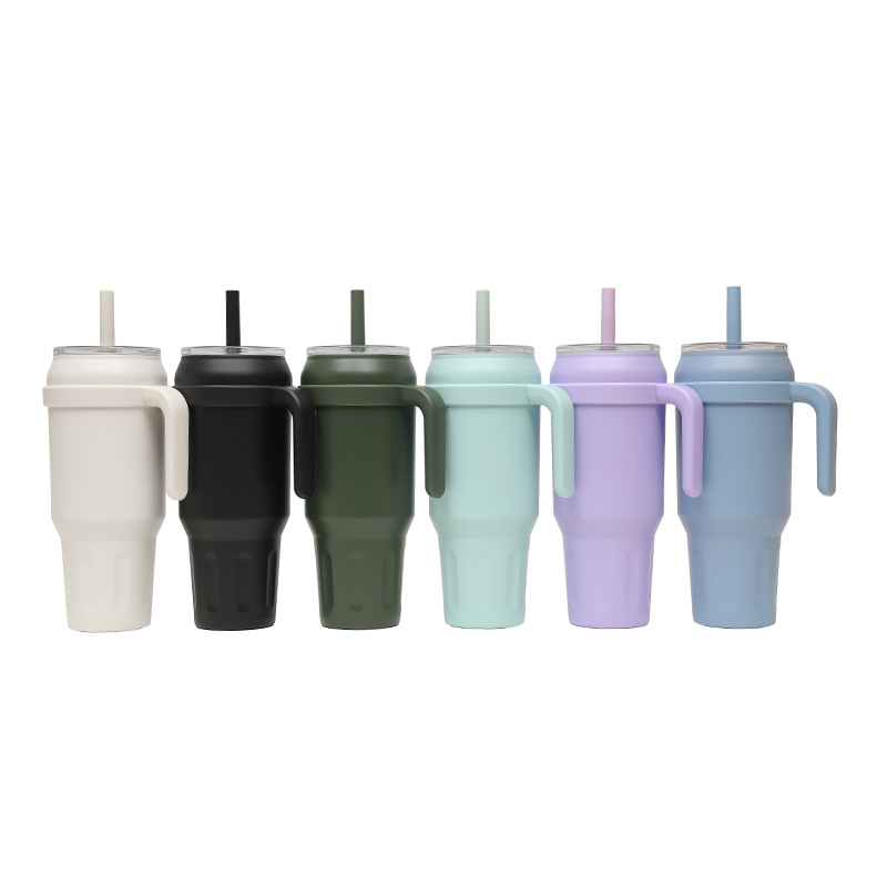 New cross-border Amazon factory direct supply 304 stainless steel insulated cup with handle, high appearance level and straw water cup details Picture