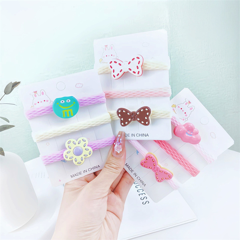 Sweet and colorful bow, cloud towel tie, cute and versatile hair band, children's hair won't hurt, girls' hair band details Picture