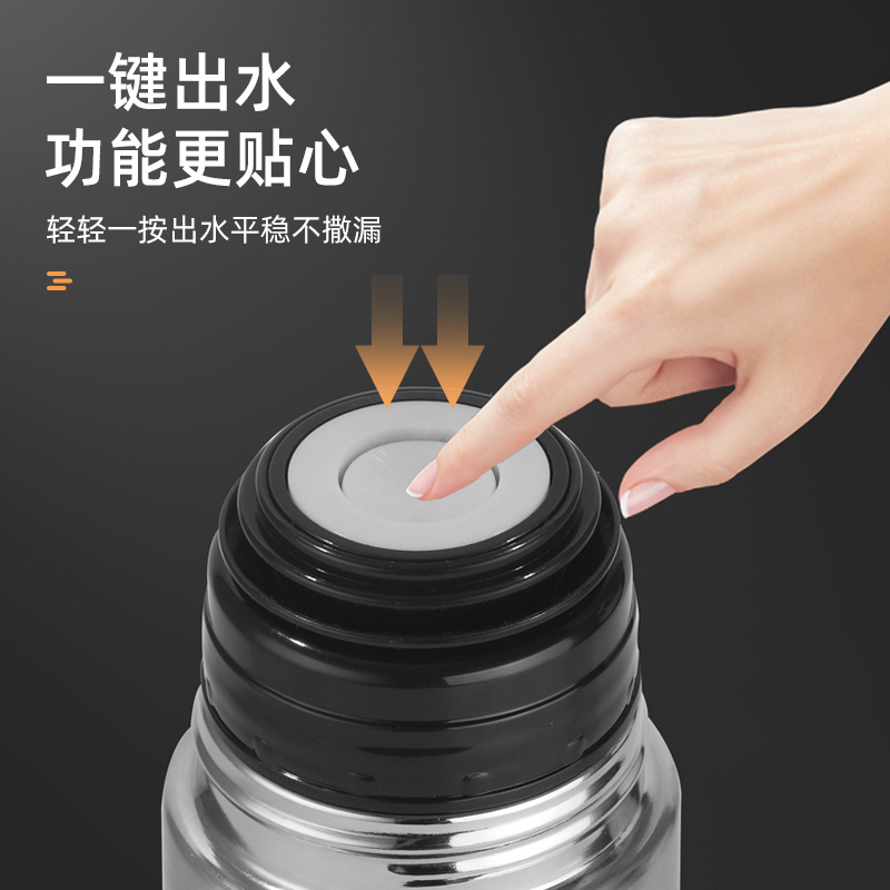 Stainless steel bullet-shaped vacuum insulated cup, anti-drop household large-capacity travel water cup, outdoor portable sports water bottle Specification drawing