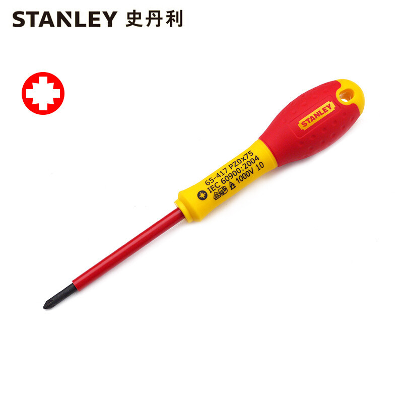 STANLEY Two-color handle cross-shaped insulating screwdriver 65-417/18/19-14 full figure