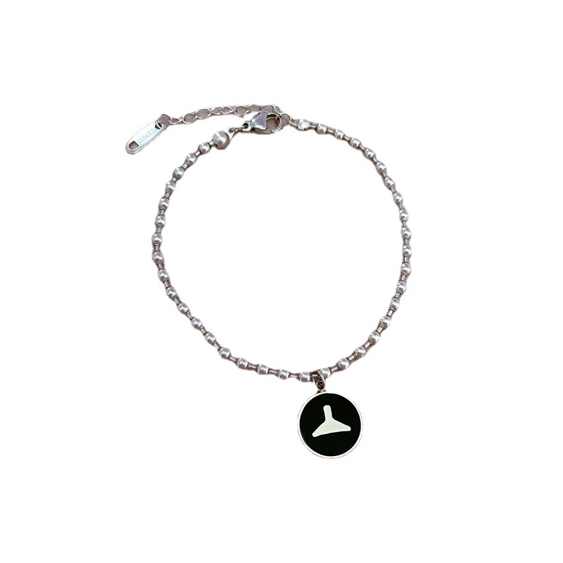 【 All-titanium Steel 】 Dongdaemun's unique round plate mermaid tail mother-of-pearl bracelet, a retro best friend of a female Internet celebrity Item Picture