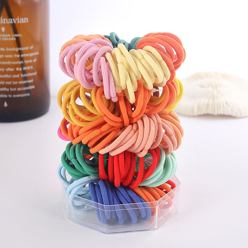 New Year's children's hair band mini rubber band, no hair damage for babies, high-elasticity rubber band, pull the rainbow hair tie Item Picture