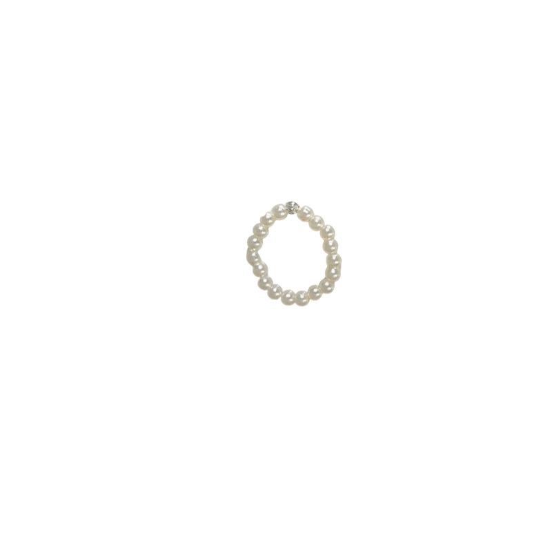 A bow-shaped pearl-like elastic ring for women, exuding a light luxury and high-end charm. A layered index finger ring with a cold style, a ring trend Item Picture
