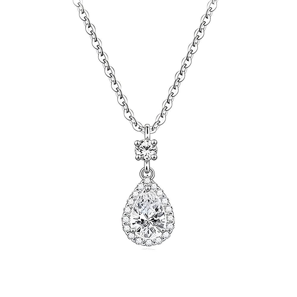 Water Drop Zircon pendant necklace for women 2024, a new bestseller with a simple and high-end look. It's a stylish collarbone chain accessory Item Picture