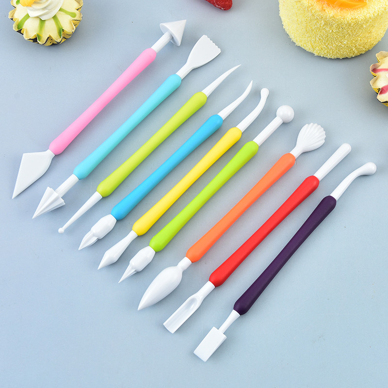 9-piece fondant tool set, engraving pen, chocolate cake engraving pen, diy kitchen cream pen, baking tools full figure