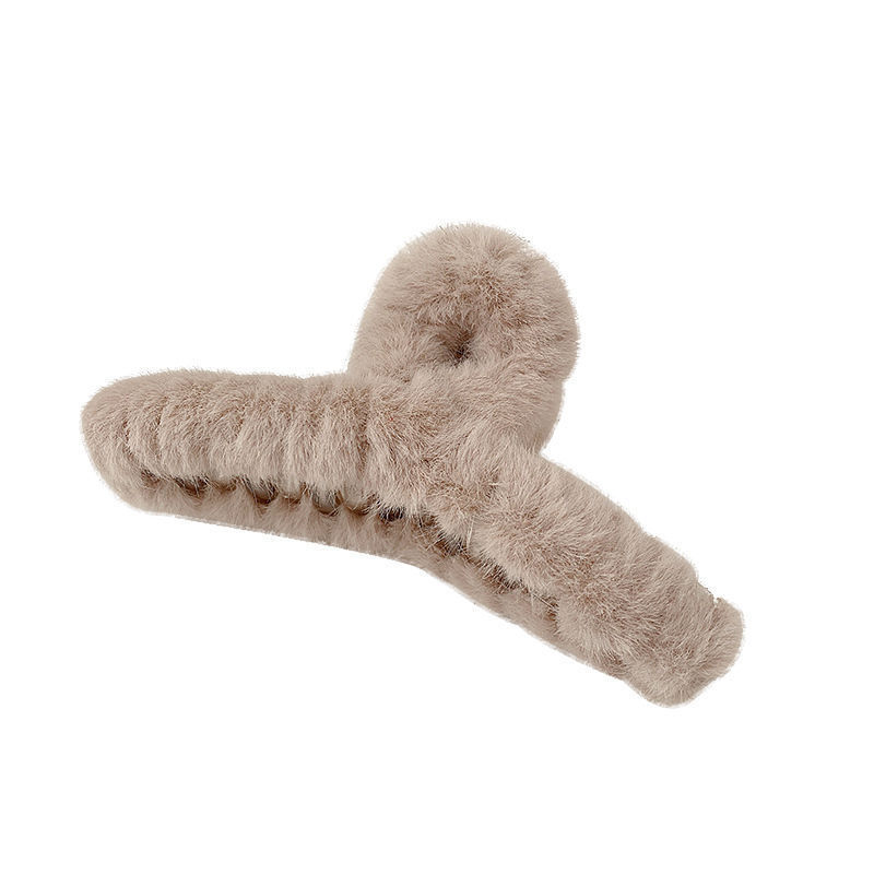 The back of the head of the furry hair clip is a large autumn and winter hair root clip, a hair clip, a headwear, and a popular shark Item Picture