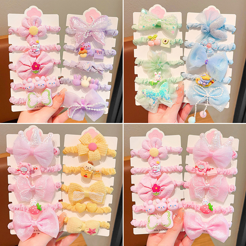Fresh and clean children's hair bands, high-elasticity rubber bands, ponytail hair ties, girls' hair ties, small intestine bands, hair accessories for girls full figure