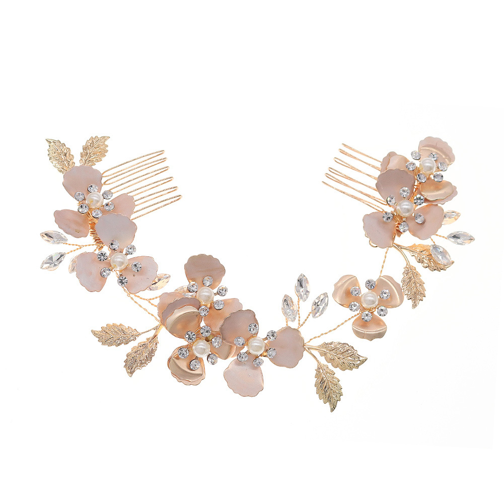 miallo original design wedding accessories, light luxury and exquisite handcrafted headwear, pearl and rhinestone paired combs, updo hair tips Item Picture