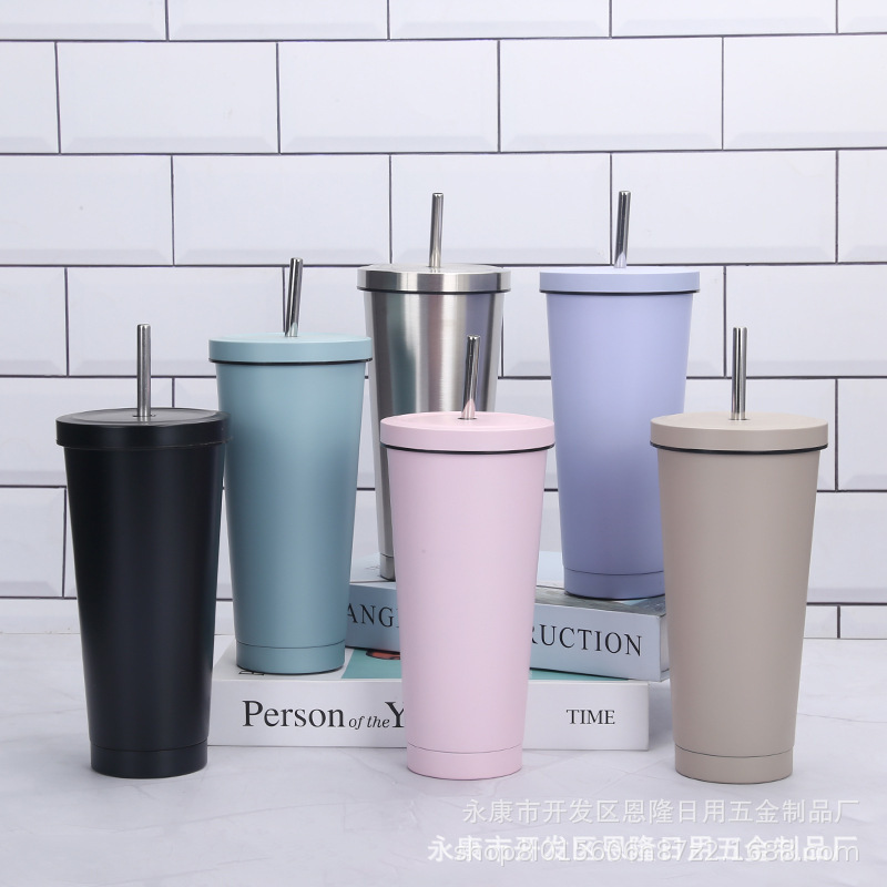 Cross-border best-selling vacuum stainless steel coffee cups, large-capacity straw cups, office insulated drinking cups, wholesale available with printing Application Scenario