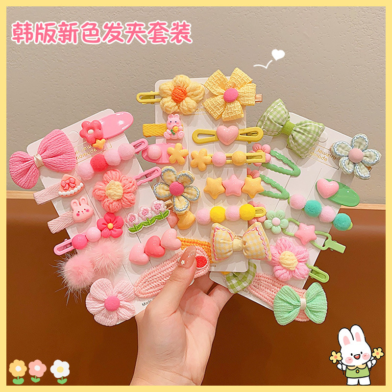 New cute bow flower hair clips for children, side bangs for girls, broken hair clips, baby hair accessories and headwear details Picture