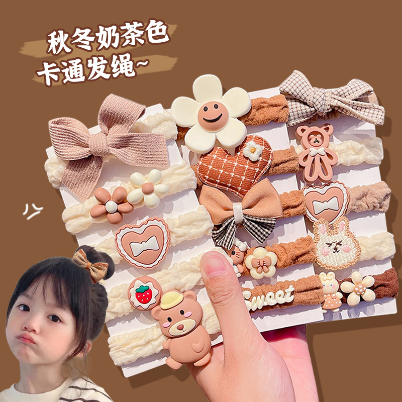 Autumn and winter children's rubber bands, girls' hair ties, high appearance level, no damage to hair, thickened hair ties, new popular bun head rubber bands Specification drawing