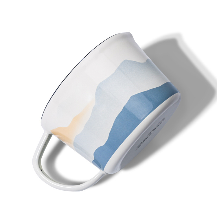 Single-spout enamel measuring cup 1000ml, enamel graduated measuring cup with handle, heat-resistant Specification drawing