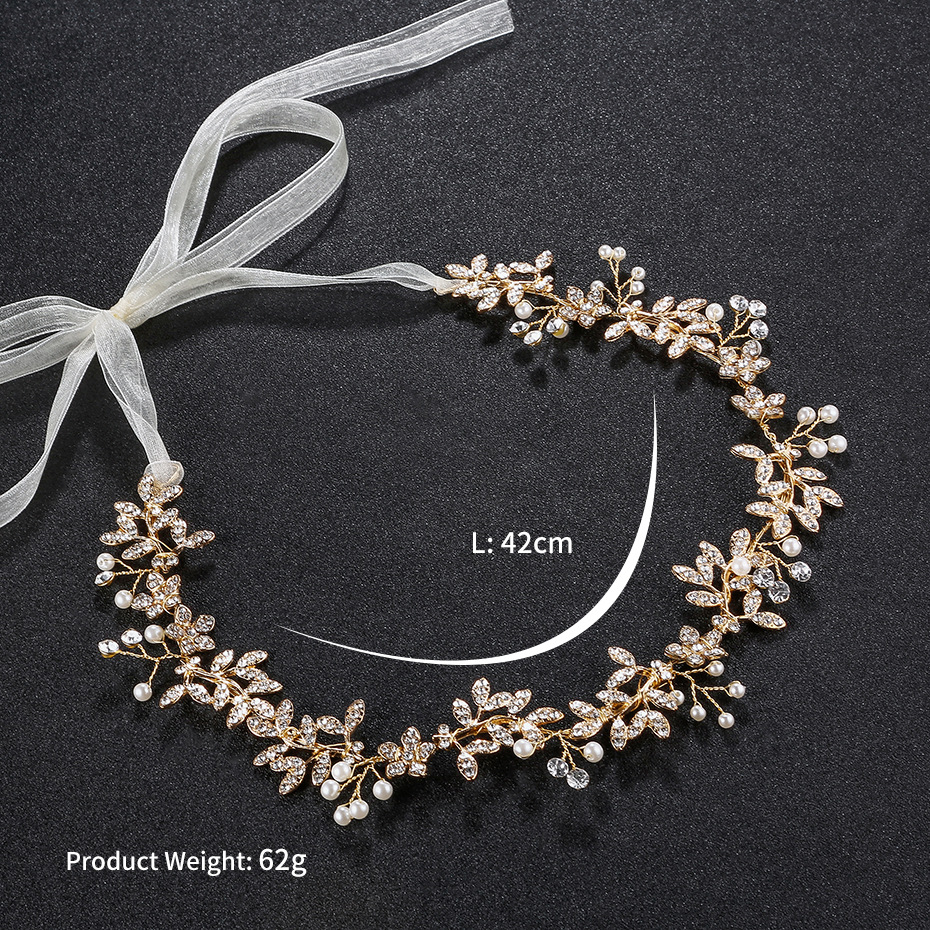 European and American high-end luxury bride headband, handcrafted pearl bride headpiece, alloy diamond-encrusted hair band, for women Application Scenario