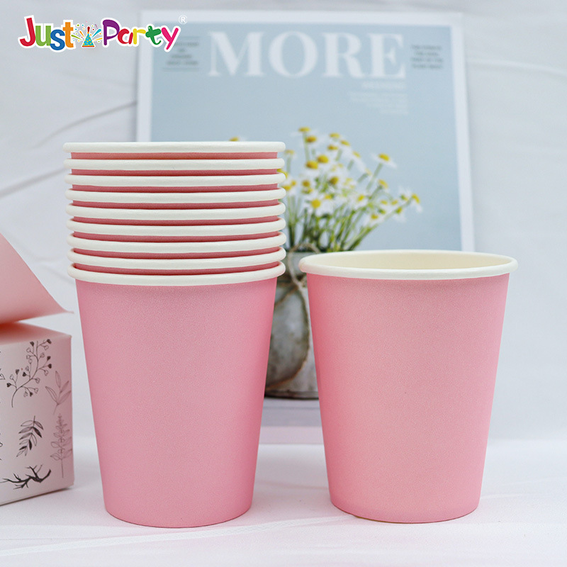 Wholesale of disposable colored paper cups in stock, thickened cups for hot drinks and coffee, can be printed with logos on tea water paper Item Picture