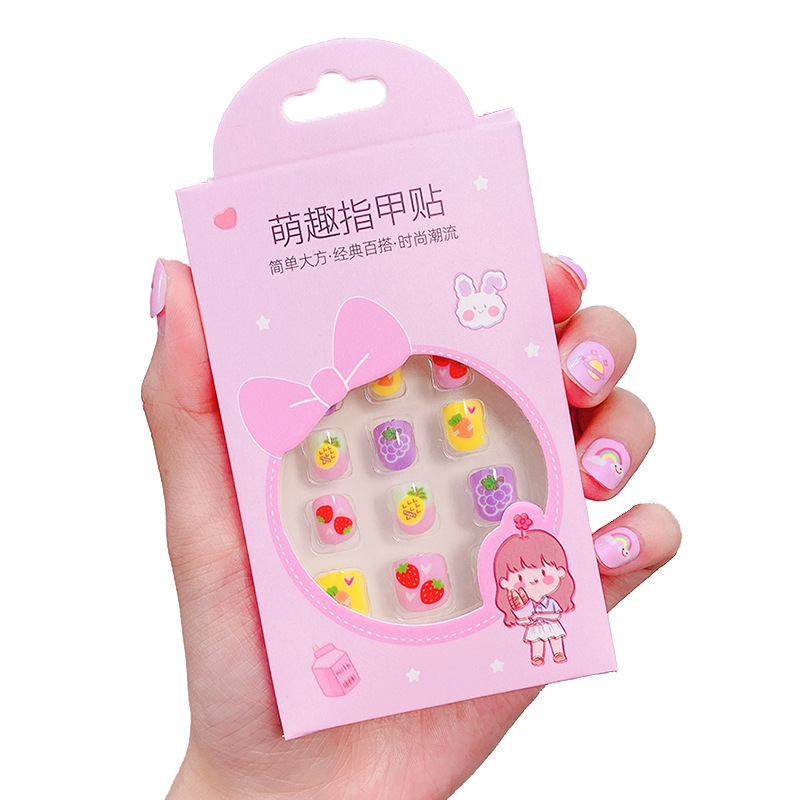 Children's fun and eco-friendly nail stickers, cute girls, waterproof, detachable, safe and non-toxic nail art finger stickers for girls Item Picture