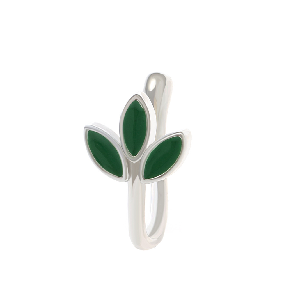 Cross-border non-perforated nose clip and nose ring from Europe and America, Amazon copper-inlaid zircon U-shaped leaf butterfly nose stud piercing accessory Item Picture
