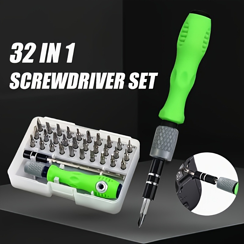 Cross-border 32-in-1 multi-functional screwdriver bit set, watch, mobile phone disassembly, assembly and repair, household hardware tools full figure