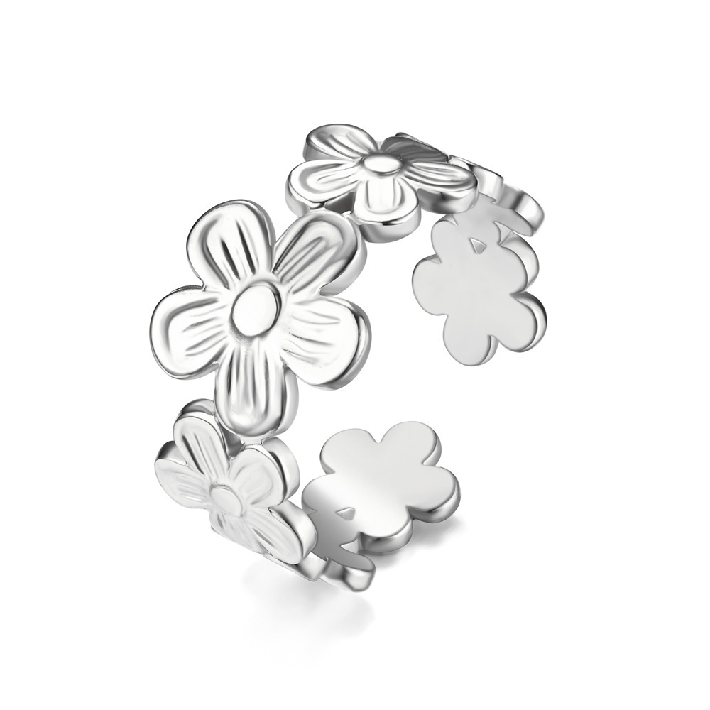 Titanium steel Bohemian-style ring for women, geometric woven anti-allergy, cross-border bestseller, minimalist and niche design wholesale Specification drawing