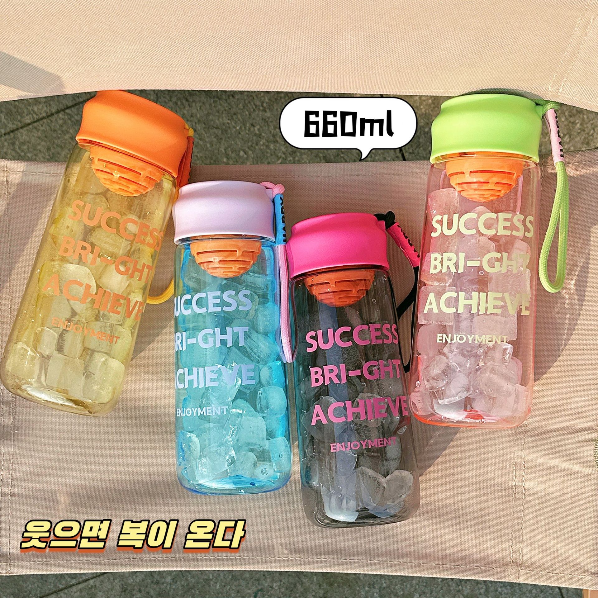 Simple and fashionable water cup for tea brewing with filter, student space cup for sports, high appearance level, portable plastic cup for couples details Picture