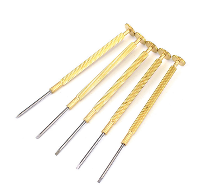 Screwdrivers, watch glasses screwdrivers, copper-handled small screwdrivers, stainless steel screwdrivers, watch glasses tools Item Picture
