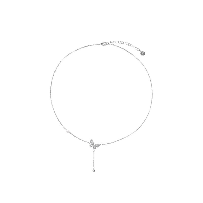 A super ethereal and elegant bow pearl necklace for women, with a light luxury, niche and high-end feel, is versatile and personalized. It's a best-selling collarbone chain accessory Item Picture