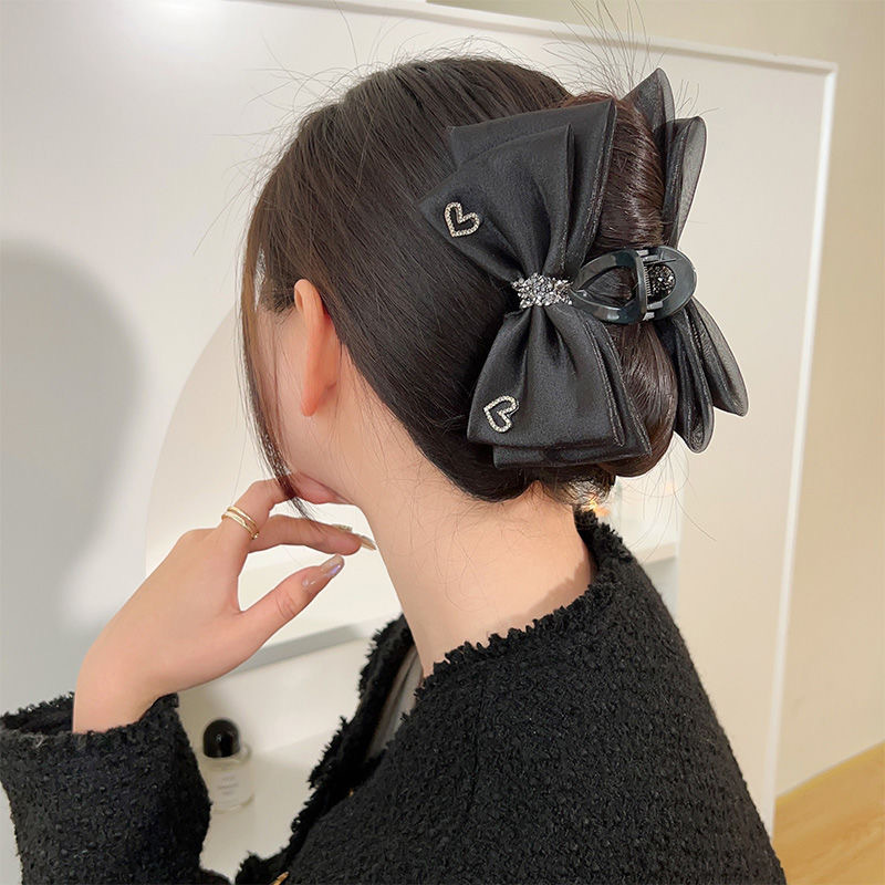 High-end double-sided bow clip, large hair clip for a fleeing princess, shark clip at the back of the head, headwear and hair clip details Picture