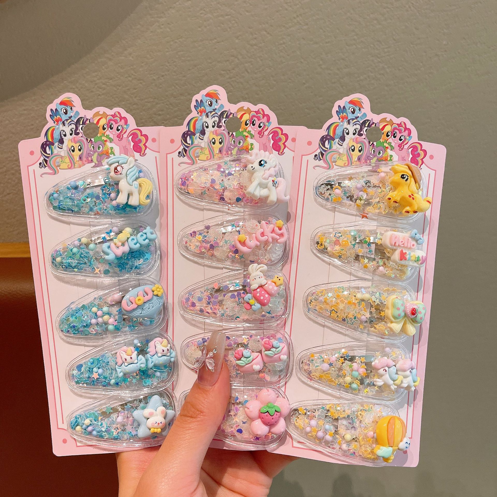 New children's Little Horse sand clip, little girl cartoon Polly bb clip, girls' bangs, broken hair clip, fruit hair accessory details Picture