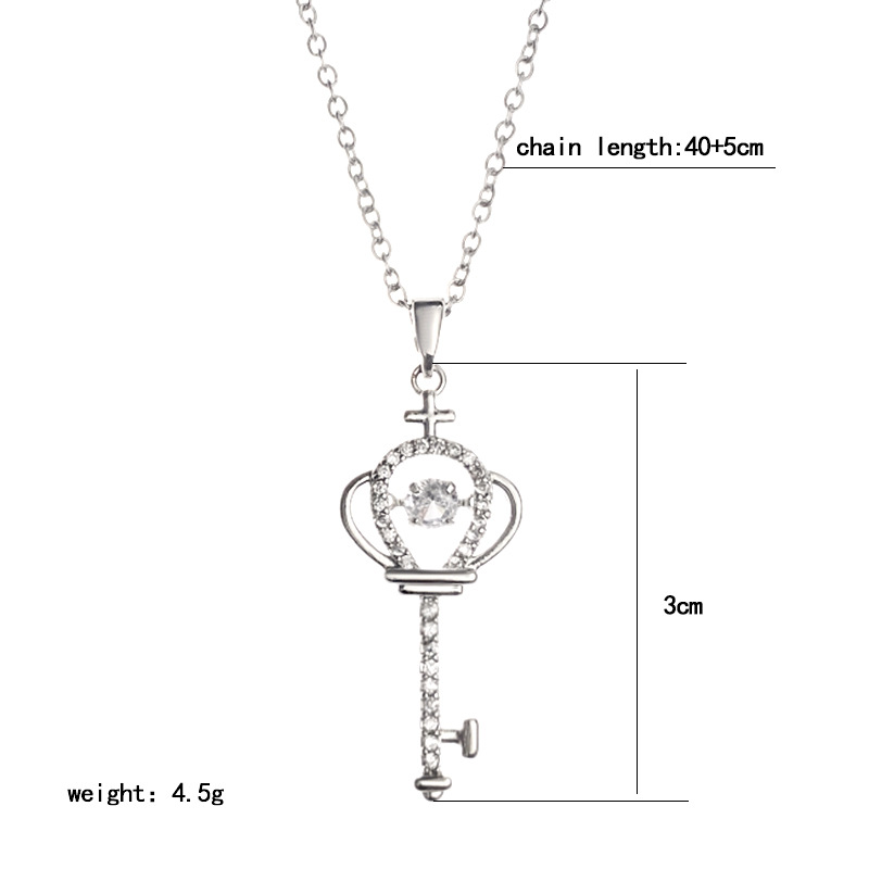 Japanese and Korean design, dynamic key chain pendant, titanium steel necklace, women's niche cold style collarbone chain, net diamond jewelry Item Picture