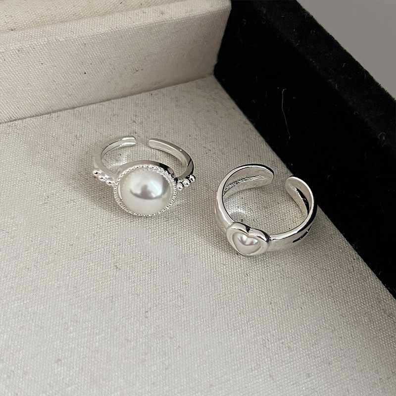 Korean light luxury pearl ring with adjustable opening, high-end and niche design, fashionable index finger ring for women Specification drawing