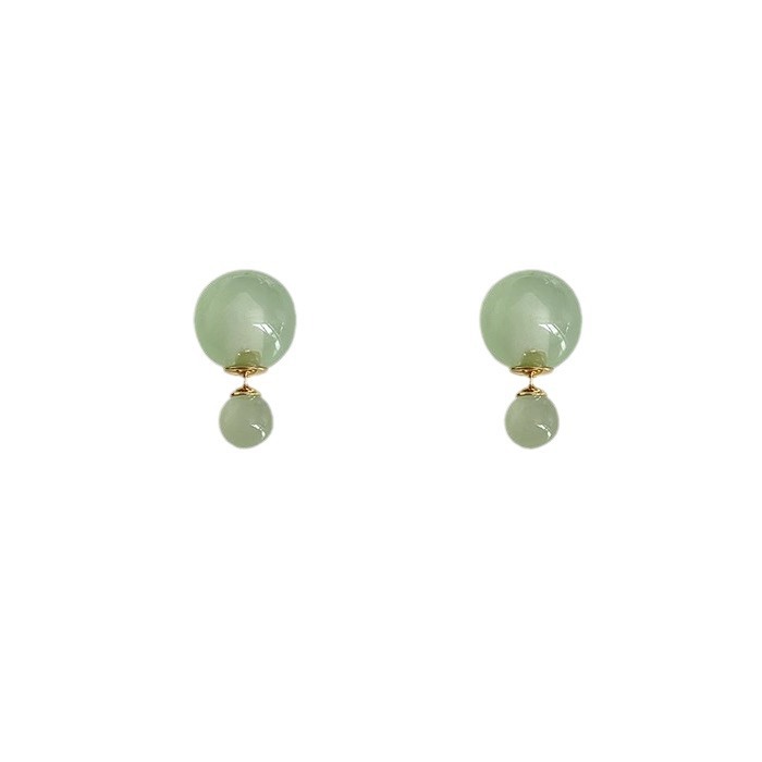 925 Silver Needle Jelly Color Pearl Bubble Stud Earrings for Women, a pair of fresh and contrasting color stud earrings in a Korean sweet style Item Picture
