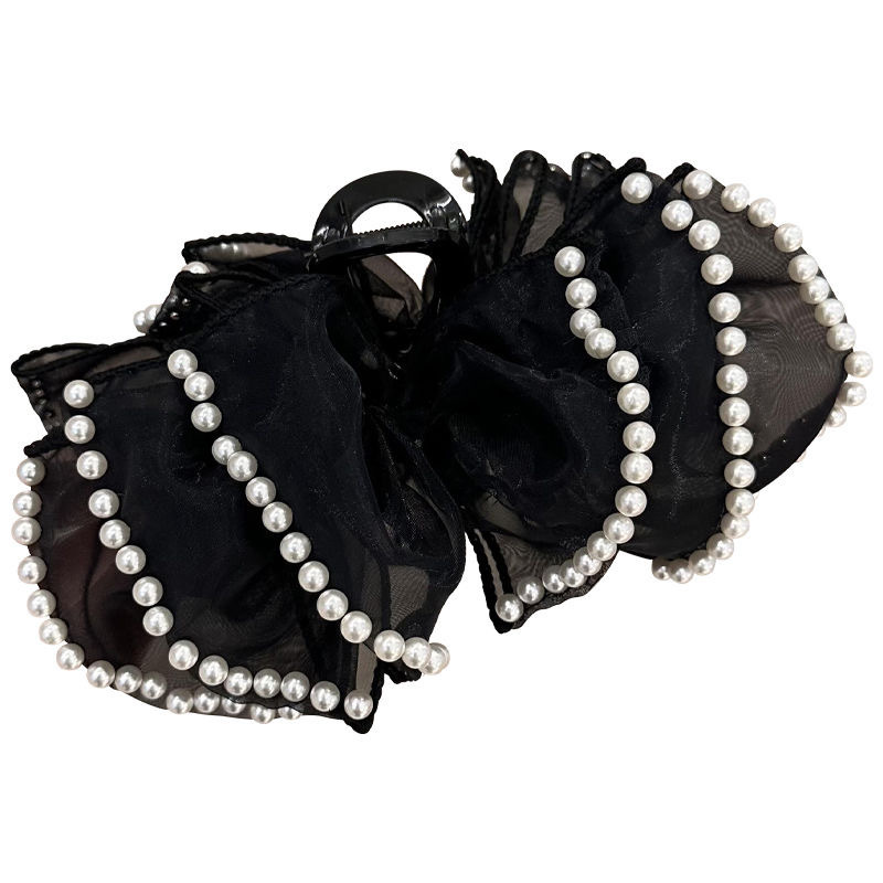 High-end and elegant bubble claw clip, new pearl cloud hair clip, large hair volume, shark clip at the back of the head accessory Item Picture