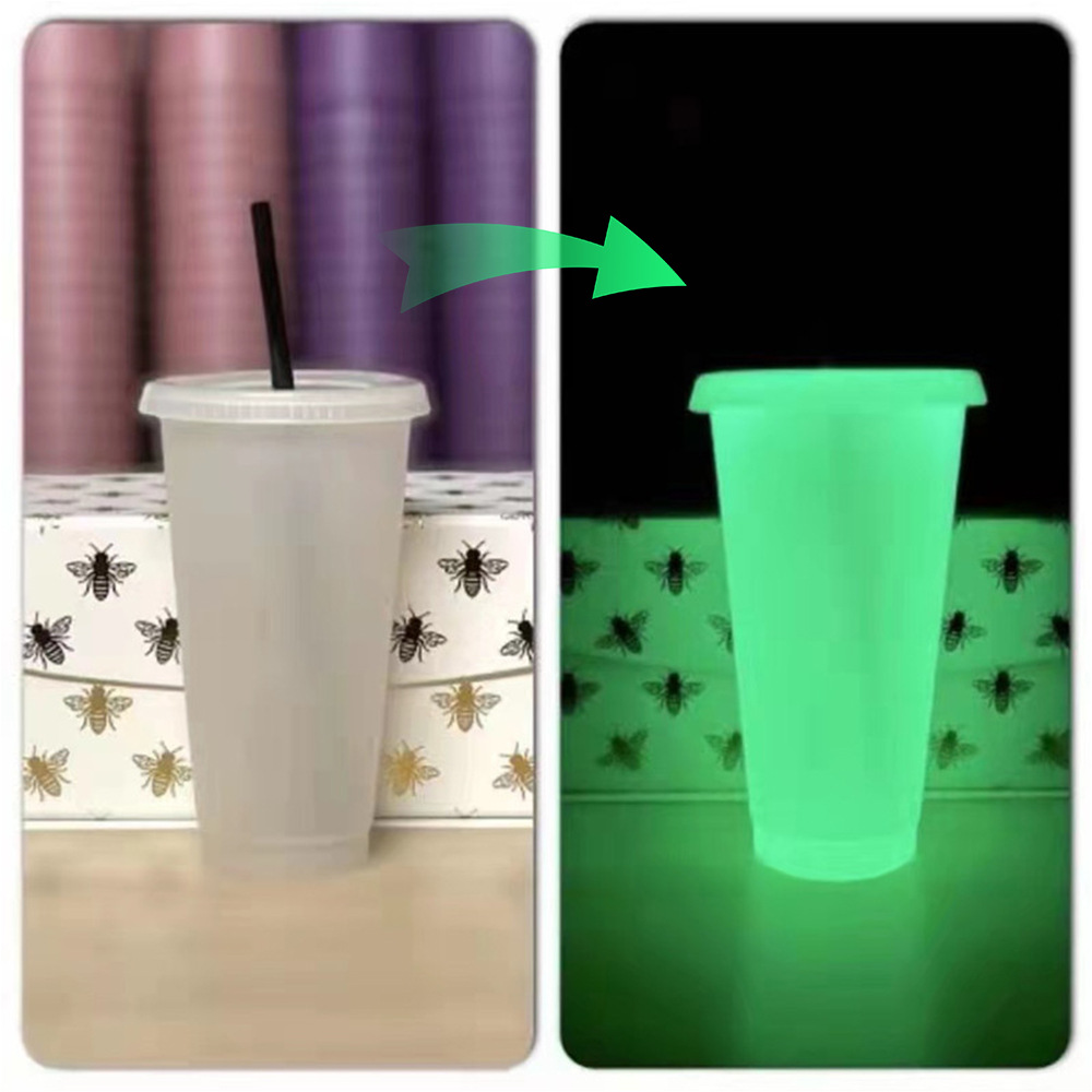 New bar cheering and glowing props: Luminous cup, fluorescent cup, luminous color-changing plastic straw cup manufacturer Specification drawing