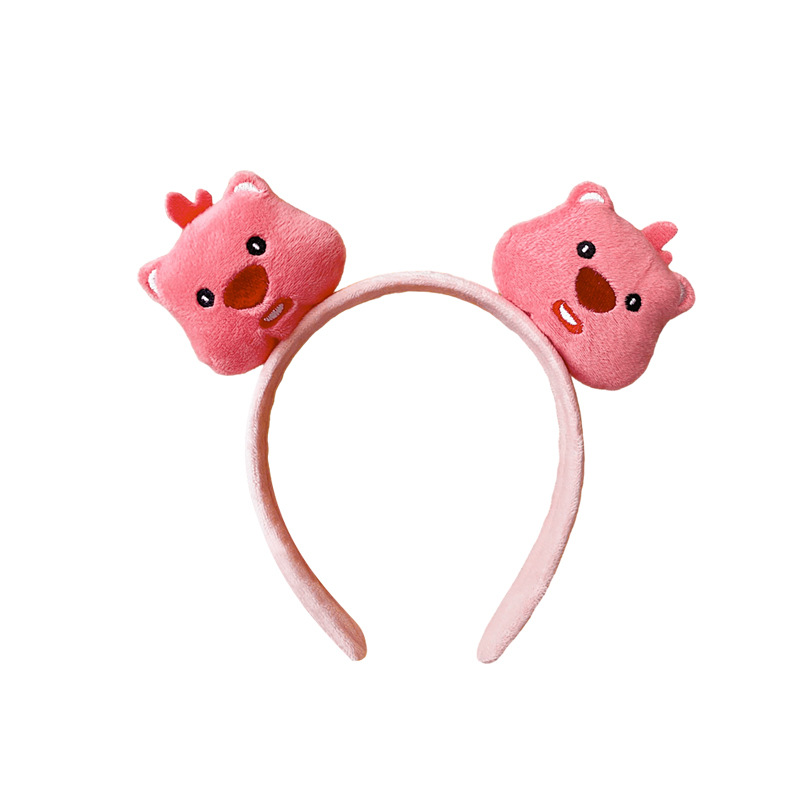 Pink Loopy little beaver hairband for women, cute cartoon face-washing and hair-pressing headband, 2023 new style hair accessory Item Picture