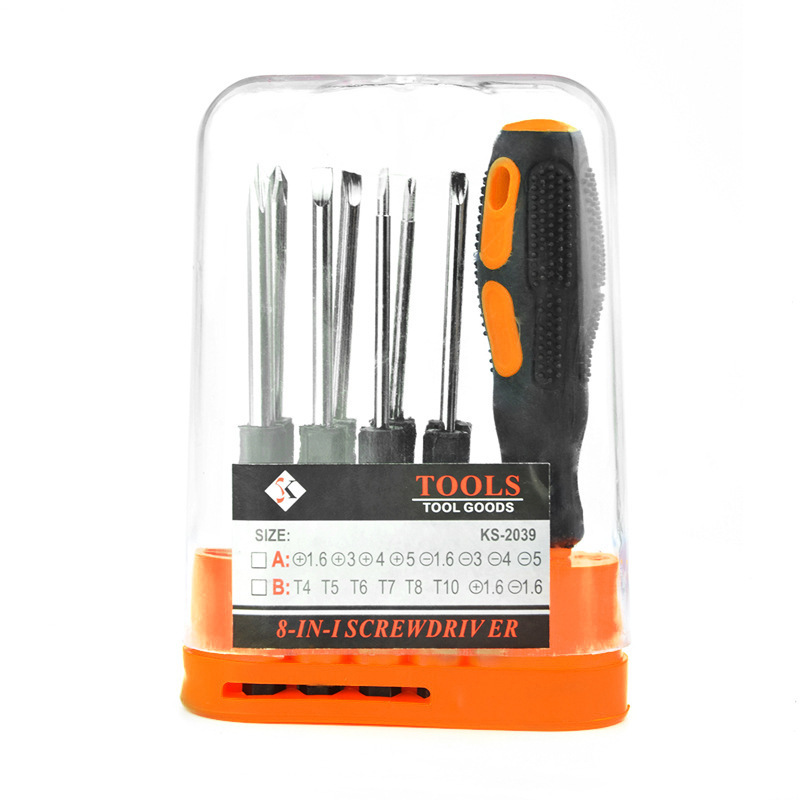 Household small screwdriver set, multi-functional 10-piece screwdriver set, cross-head screwdriver tool set Item Picture