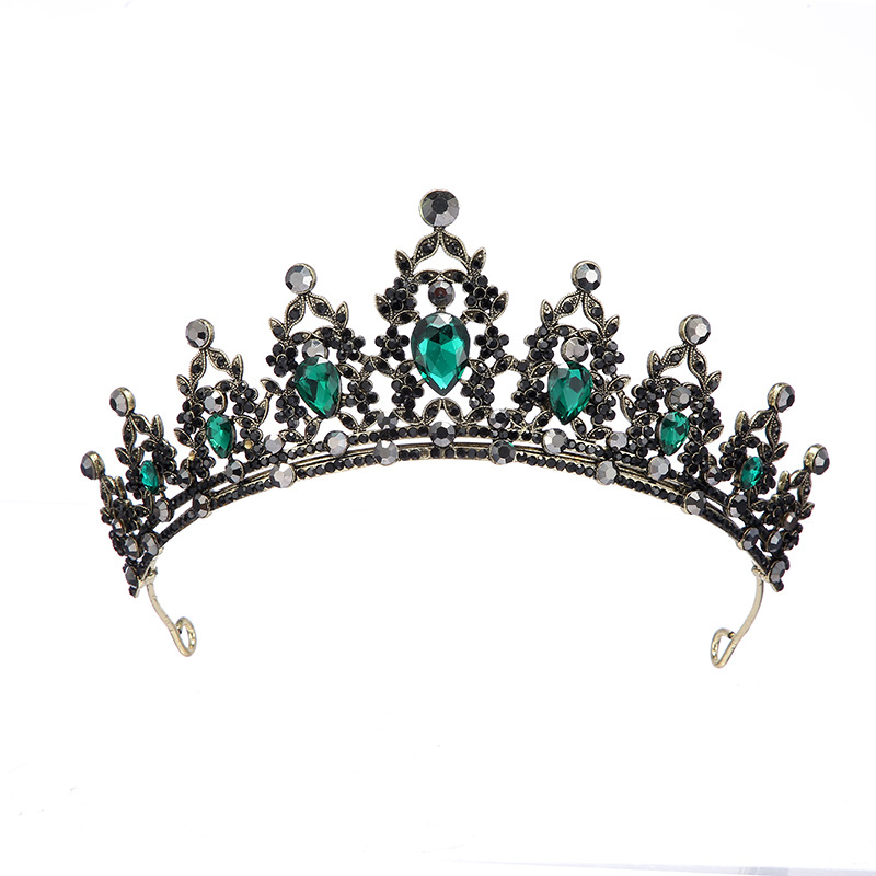 Emerald sparkling diamond bride headwear, alloy crown, wedding headwear, hair accessory, banquet and party updo headwear wholesale full figure