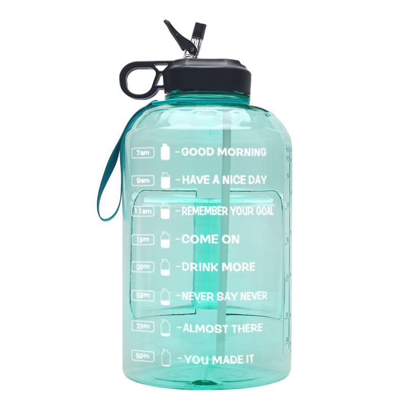 One-gallon gradient color 3.78L plastic large water bottle, best-selling on Amazon, portable sports water bucket full figure