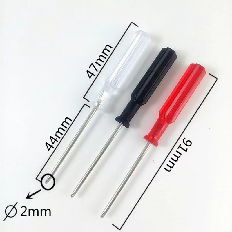 Black 2.5mm cross-head screwdriver, transparent 2.0 cross-head screwdriver, 3.0mm cross-head modifier, delivery tool full figure
