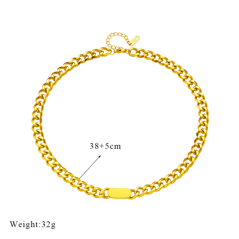 European and American fashion, niche hip-hop punk, thick chain heavy metal titanium steel retro cold style necklace Item Picture