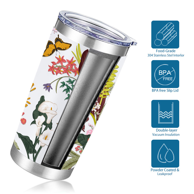 Cross-border Amazon 20oz car cup with heat and cold preservation, 304 stainless steel vacuum insulated cup, one piece sent Specification drawing