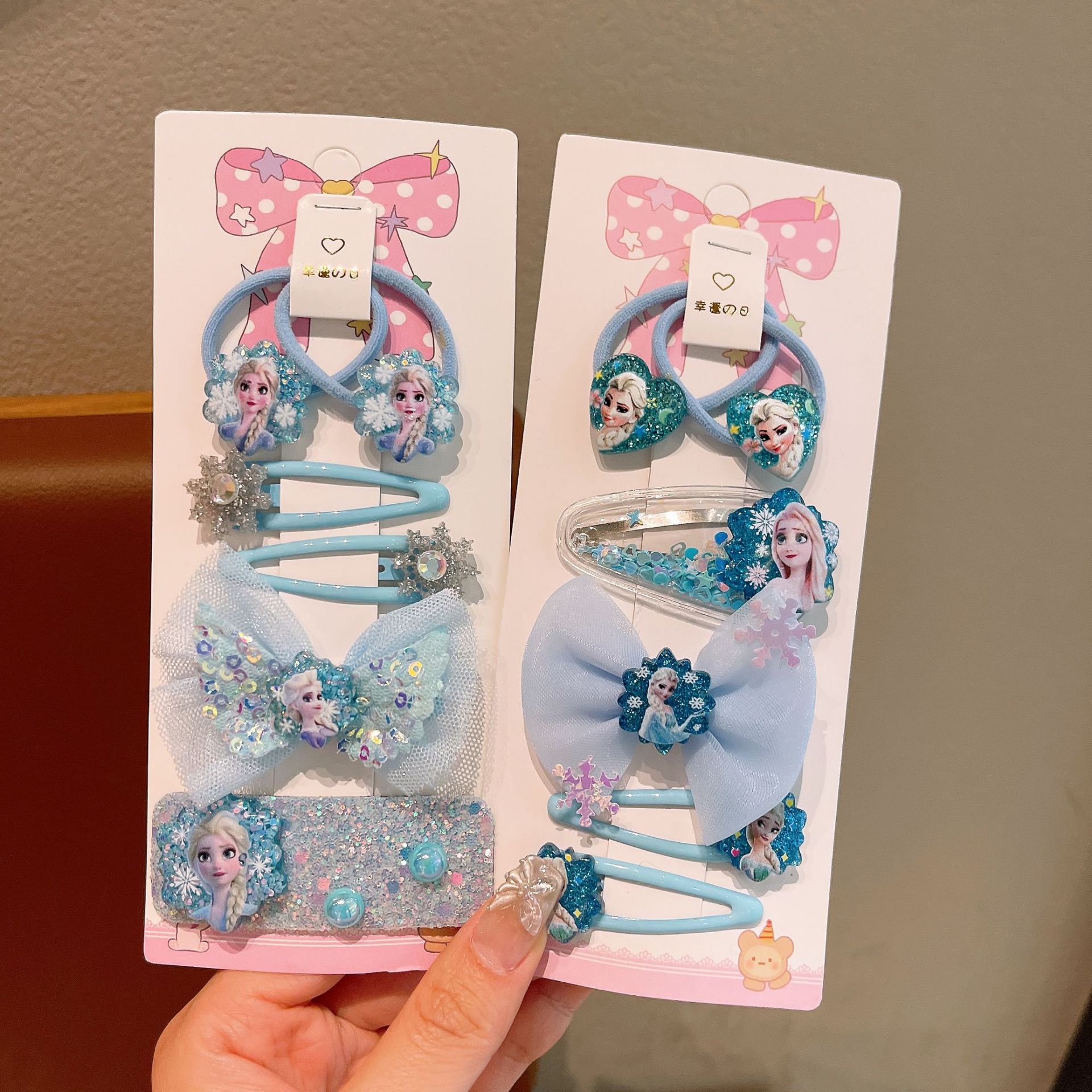 Princess Elsa Hairpin, Children's hairpin, side hair clipper, girl cartoon Frozen hair accessory, bb hair band Specification drawing