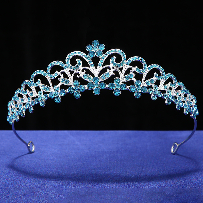 Crown bride headwear, simple hairband, crystal water diamond handcrafted hairband, crown princess birthday party updo headwear details Picture