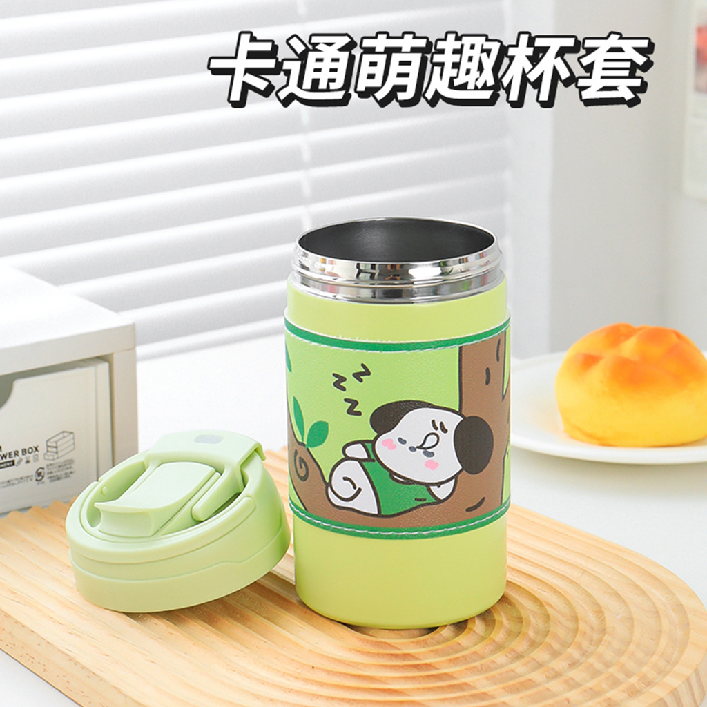 Cartoon insulated cup, 316 stainless steel, cute water cup for girls, portable hand-held, double-drinking straw cup for children to go to school Application Scenario