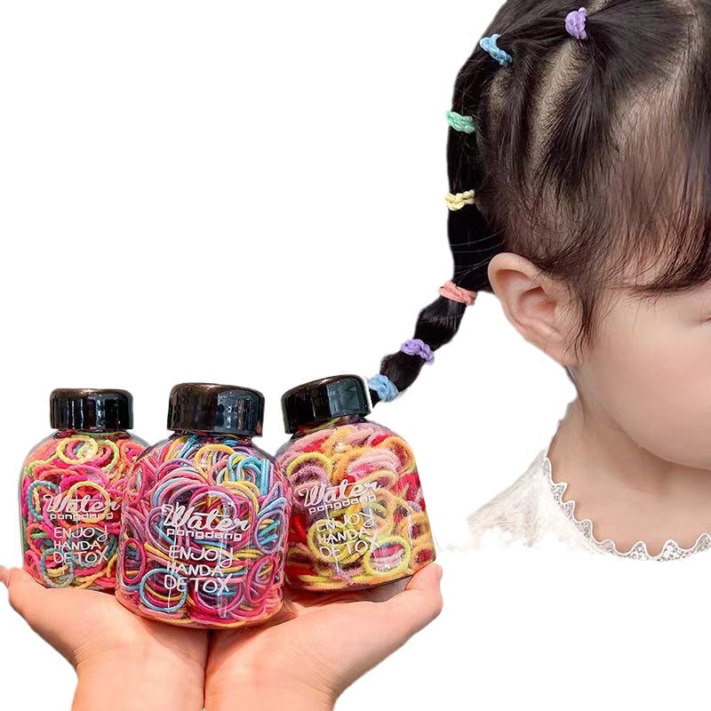 Children's canned rubber bands have high elasticity and won't damage hair. Baby hair ties have less hair volume. Little girls tie their hair with rubber bands and hair ties Item Picture