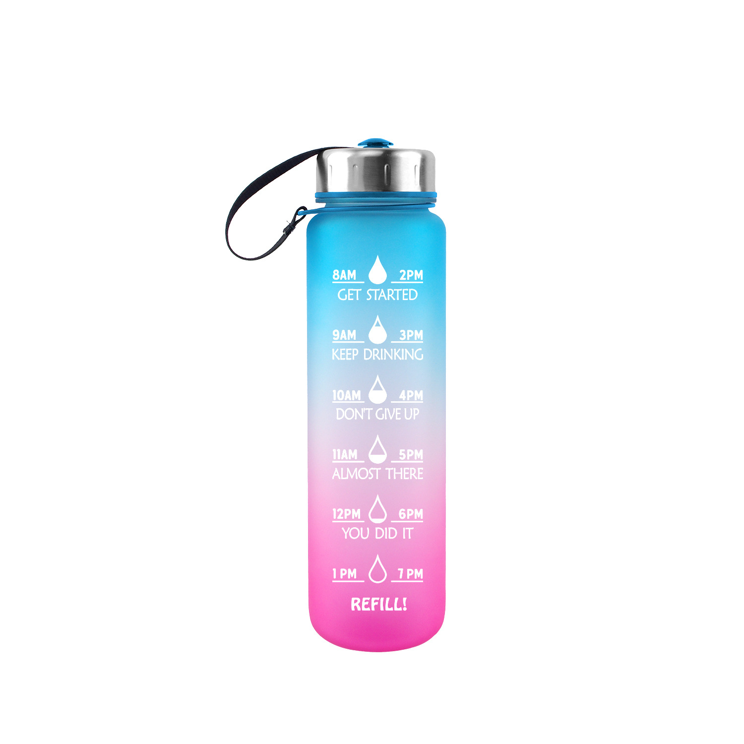 1000ml straight water cup, tritan water cup, portable outdoor sports water bottle, steel cap, large mouth, plastic sports water bottle details Picture