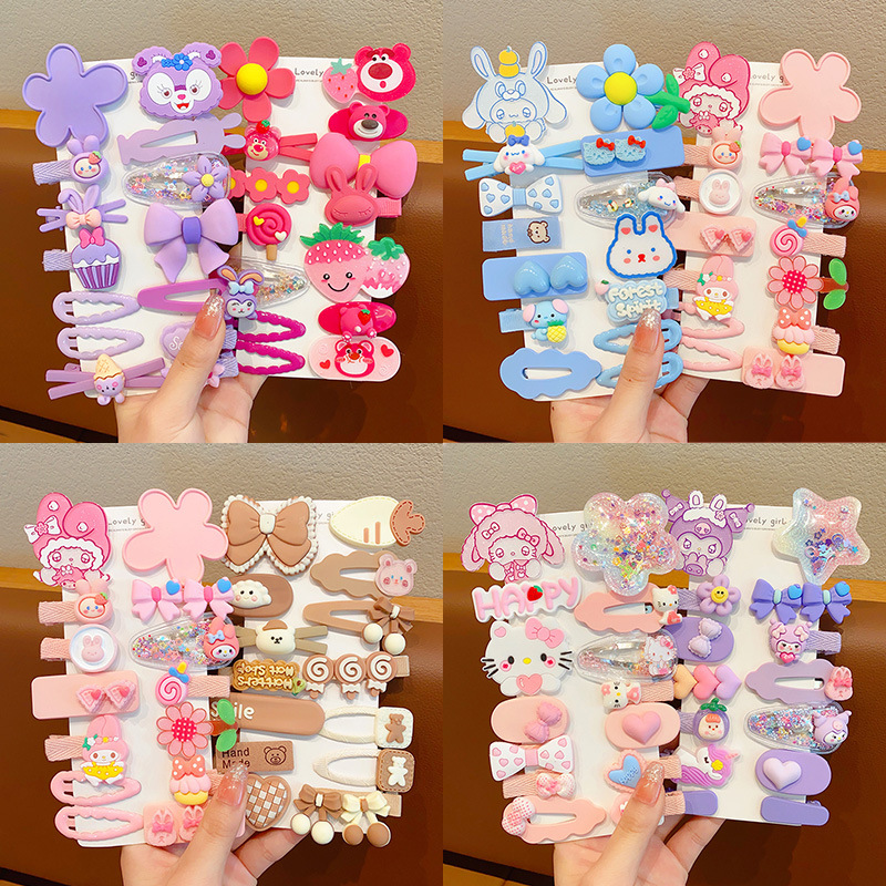 Children's hair clips, a perfect tool for girls' broken hair. Cute new baby hair clips. Back of the head side bangs. bb clips that won't damage hair details Picture