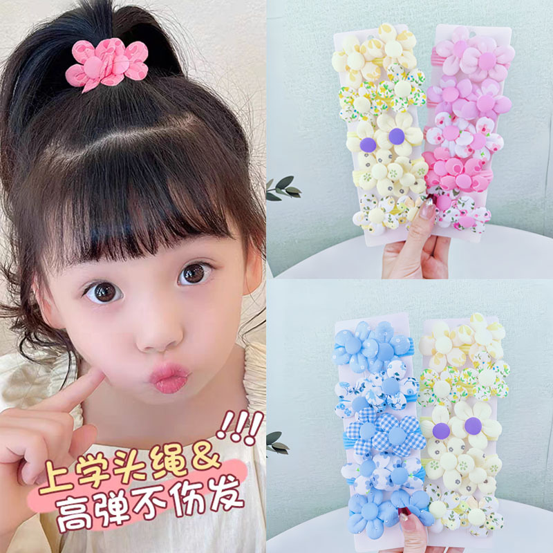 Children's rubber bands, girls' sweet flower towel loops that won't hurt hair, babies' hair ties, girls' bun hair loops, hair accessories full figure