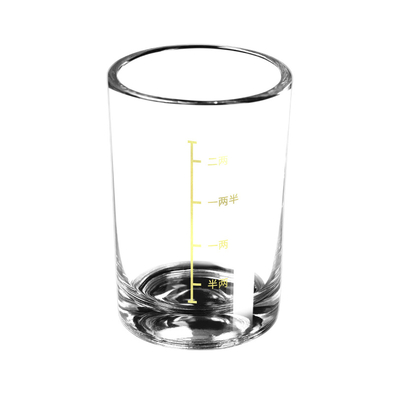 Two-liang white spirit cups with scales, household three-liang white spirit wine glasses, wine dividers, bullet cups, measuring cups, glass cups and wine utensils Item Picture