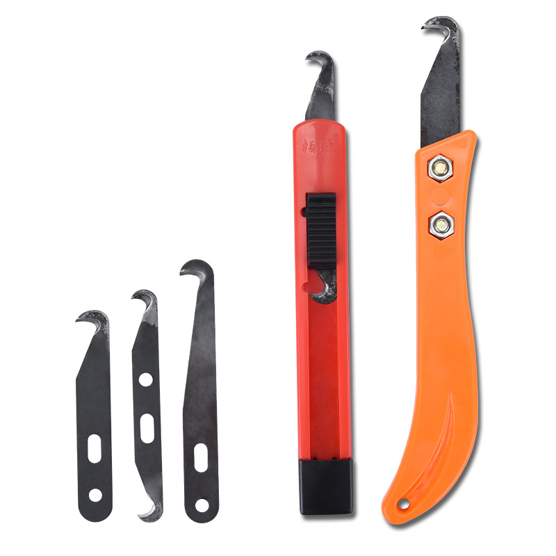 Baiyuan brand knotting knife, double-head single-head yarn cutting knife, large hook blade, hook knife, banana hand textile tool, push-pull knife handle details Picture